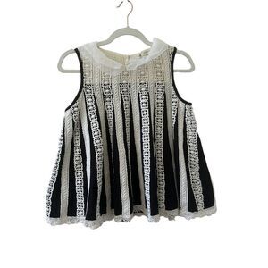 Anthropologie Lili’s Closet Peter Pan Collar Swing Top Women’s Black Size XS